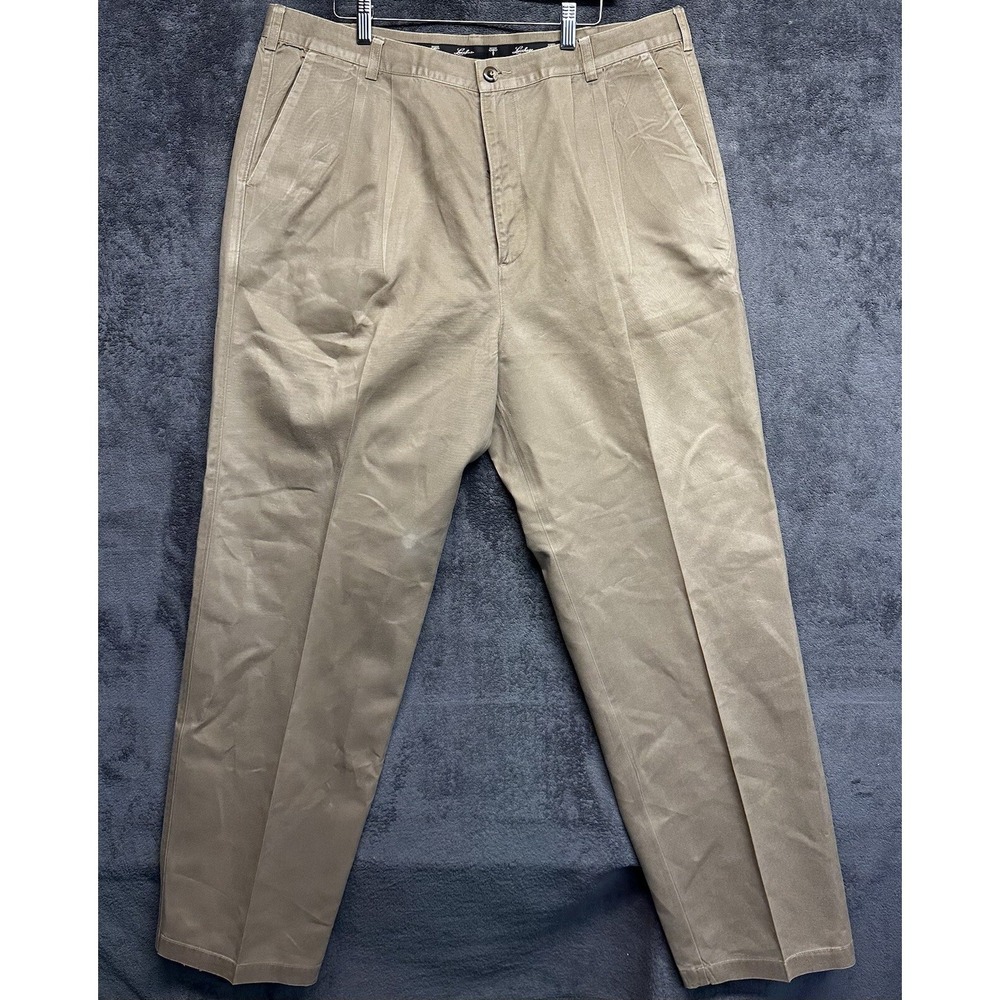 Lucchese Pants Men's 40x32 Pleated Front Khaki Chino Cowboy Trousers Slacks